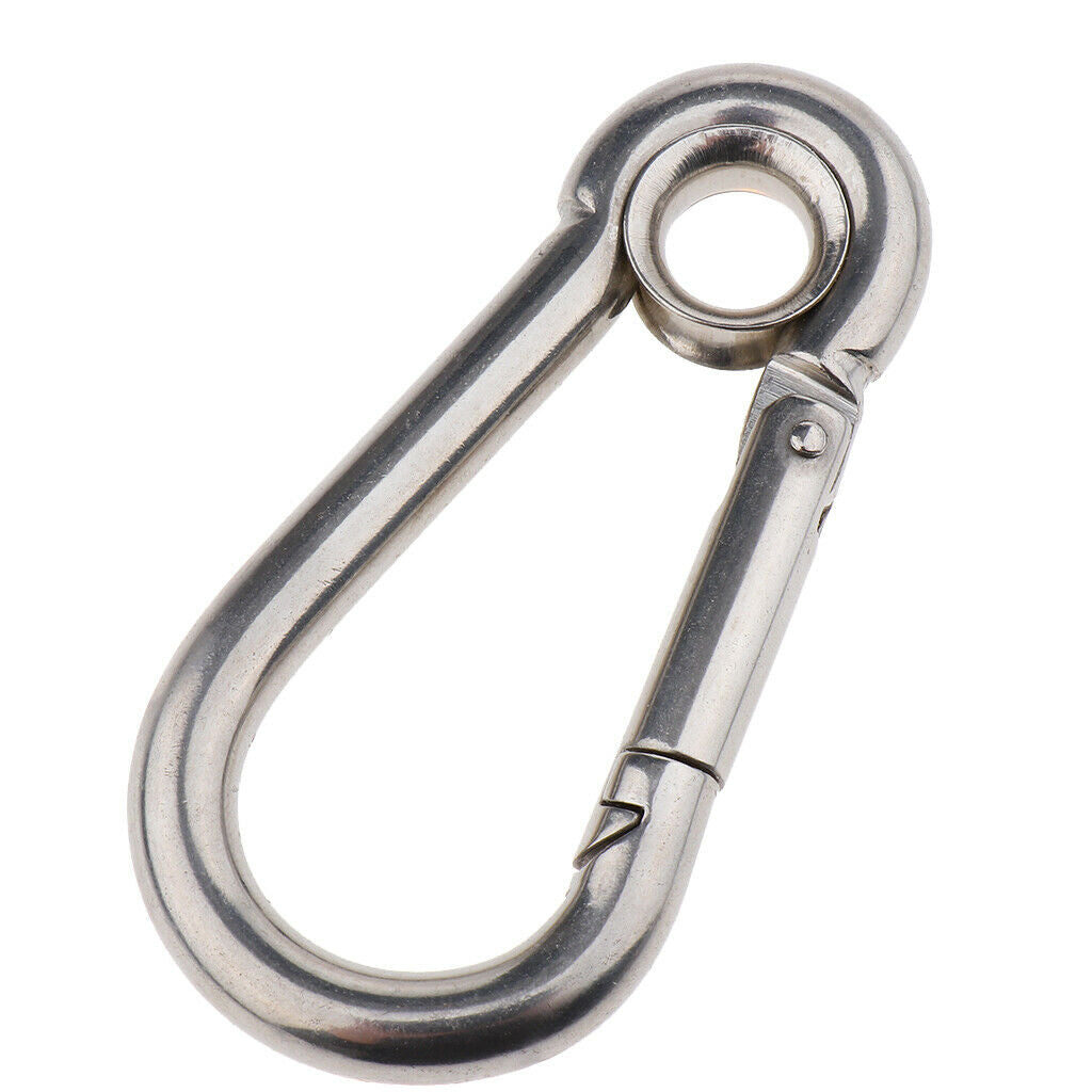 2X Spring Snap Hook Stainless Steel Clip Keychain Carabiner for Camping Hiking
