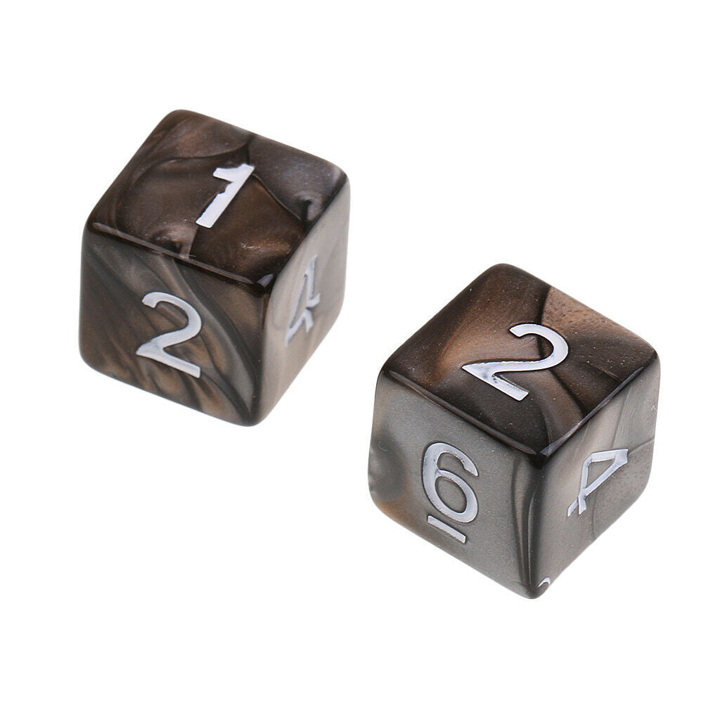 10X D6 Polyhedral Dice for  Games Durable Gray Coffee