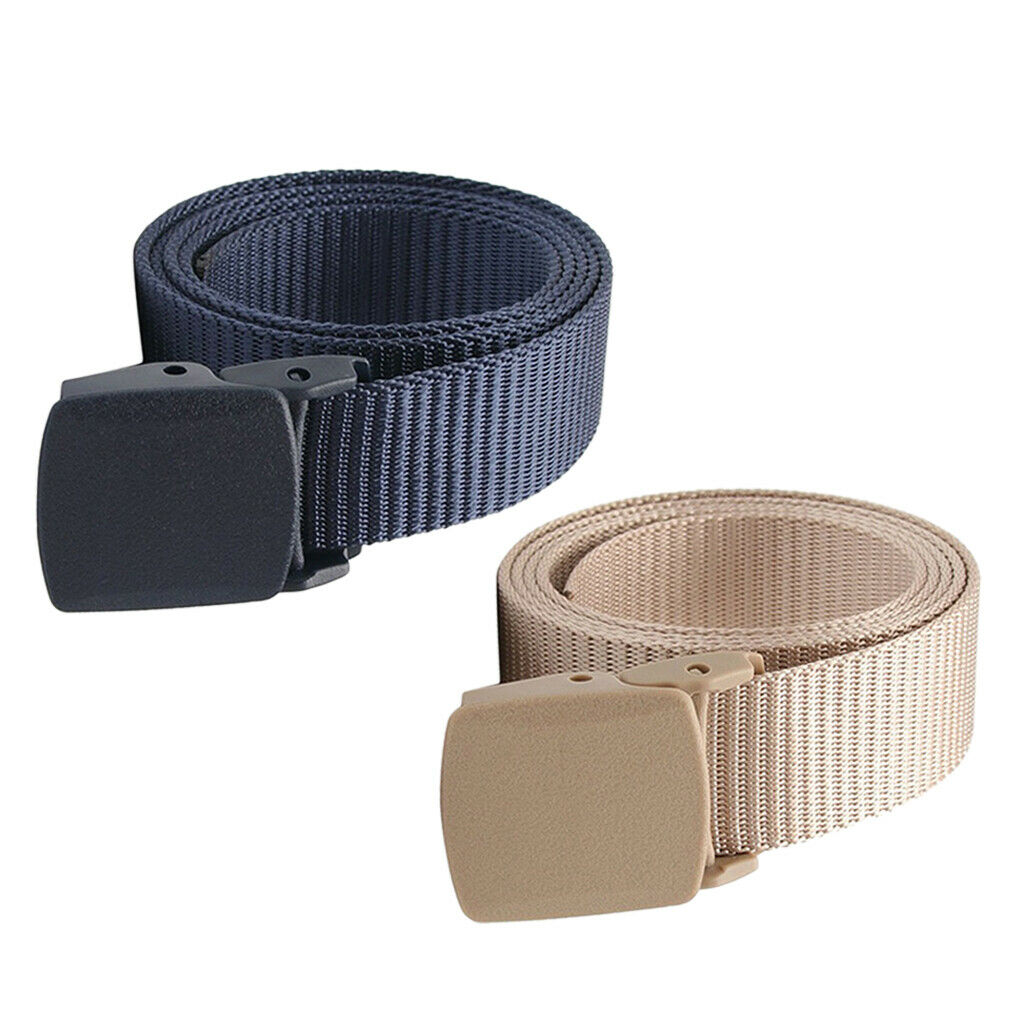 2x Heavy Duty Army Nylon Webbing Belt Work Sports Web Belt Jeans Waistbelt