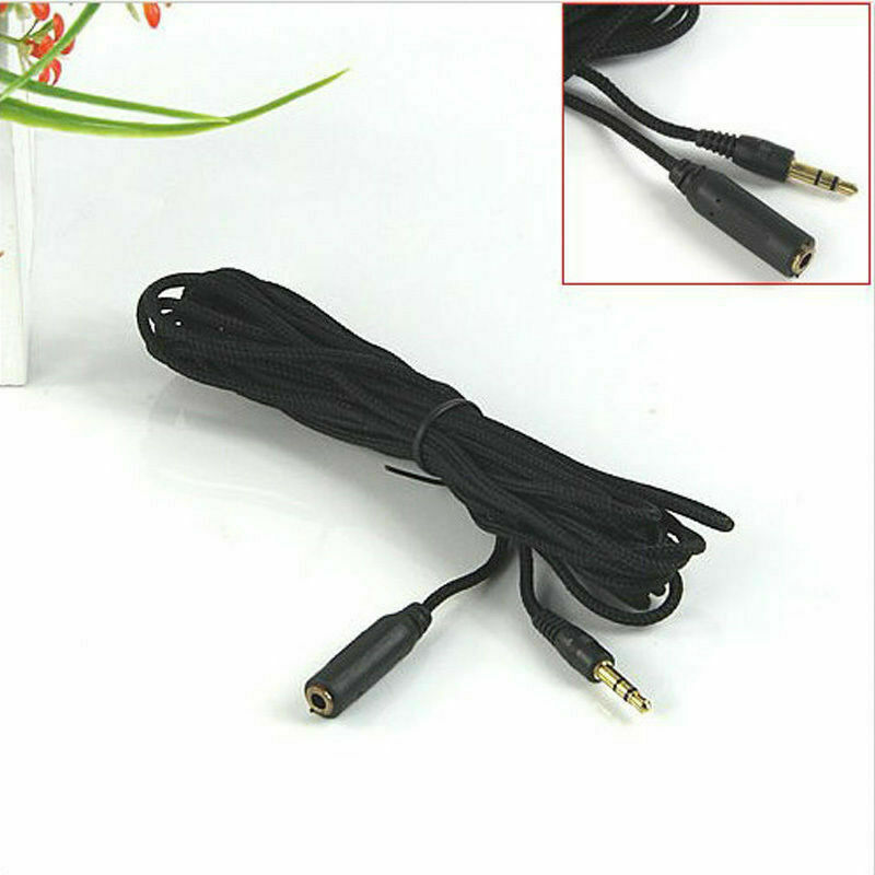 5FT 3.5mm 1/8" Stereo Audio Nylon Headphone Cable Extension Cord Male to Female