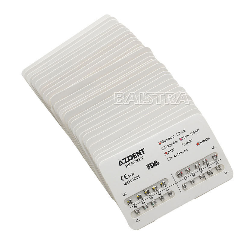 20X Dental Orthodontic Bracket Braces Standard Roth Slot.018 Hooks 3 AZDENT