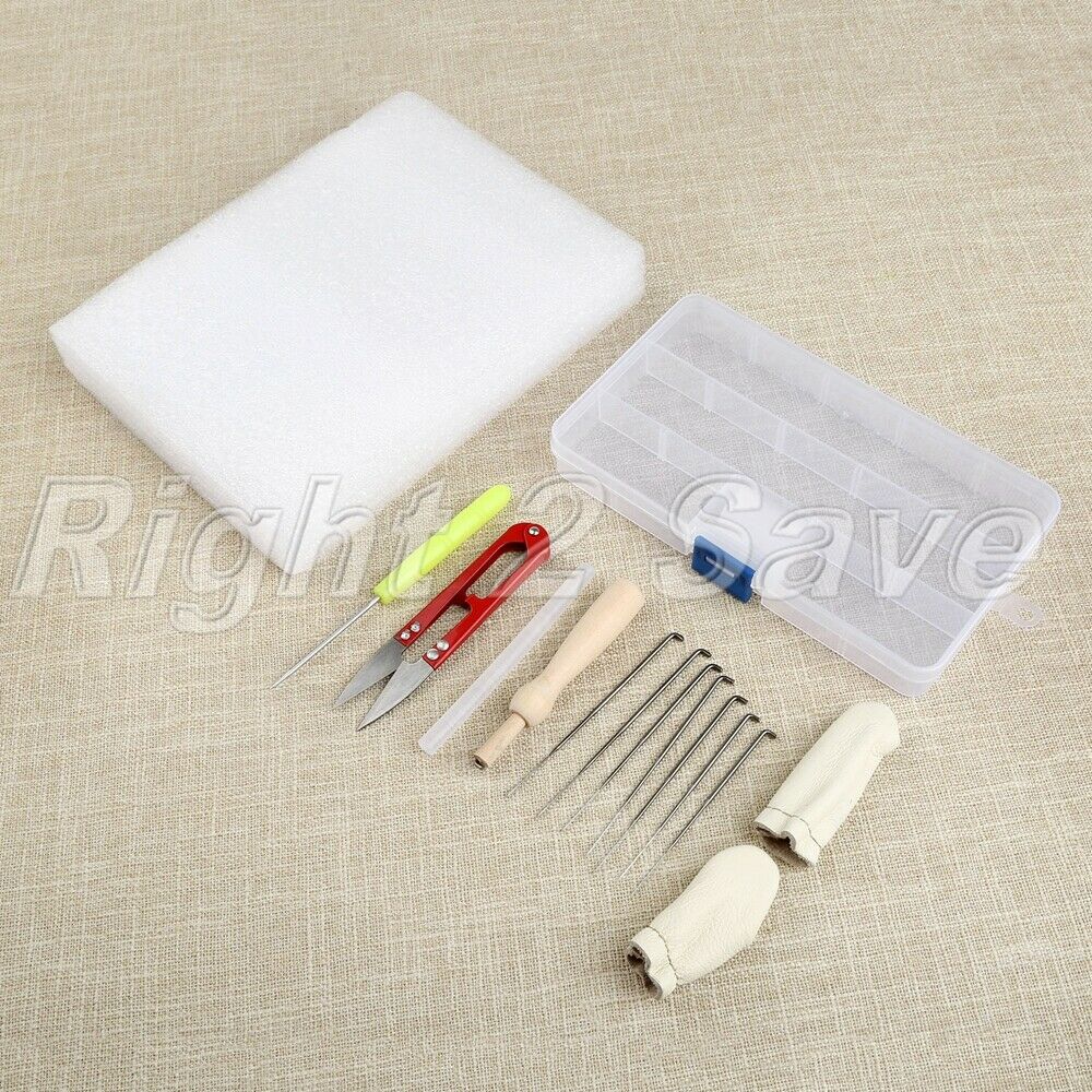 Felting Needle Kit Wool Felt Tool Mat Scissors Awl Finger Cots Craft Set DIY