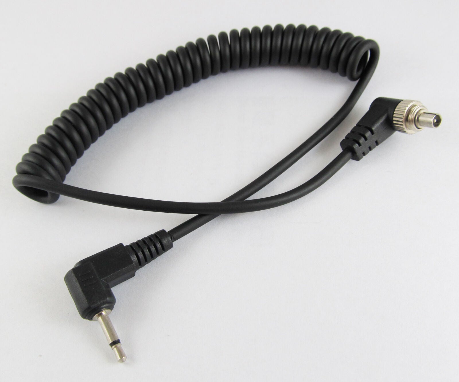 New 1Ft 30CM 2.5mm Male Plug to Angle Male Flash PC Sync Cord Retractable Cable