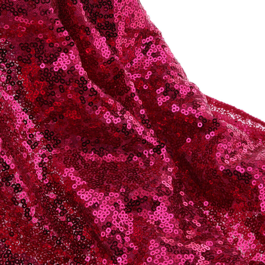 Sequin Tablecloth for Wedding Party Banquet Table Cover 130x50cm Rose Red