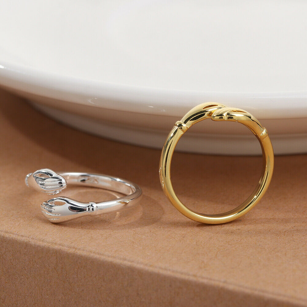 Lovers Gifts Wedding Bands Promise Open Finger Love Jewelry Adjustable Hug Ring