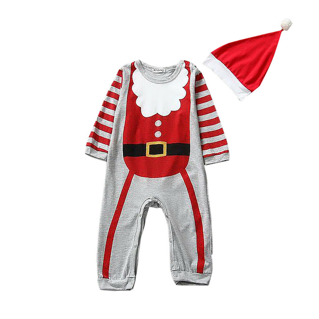 2x Newborn Baby Kids Romper Boy Girl Jumpsuit Bodysuit Outfits With Hat Hair