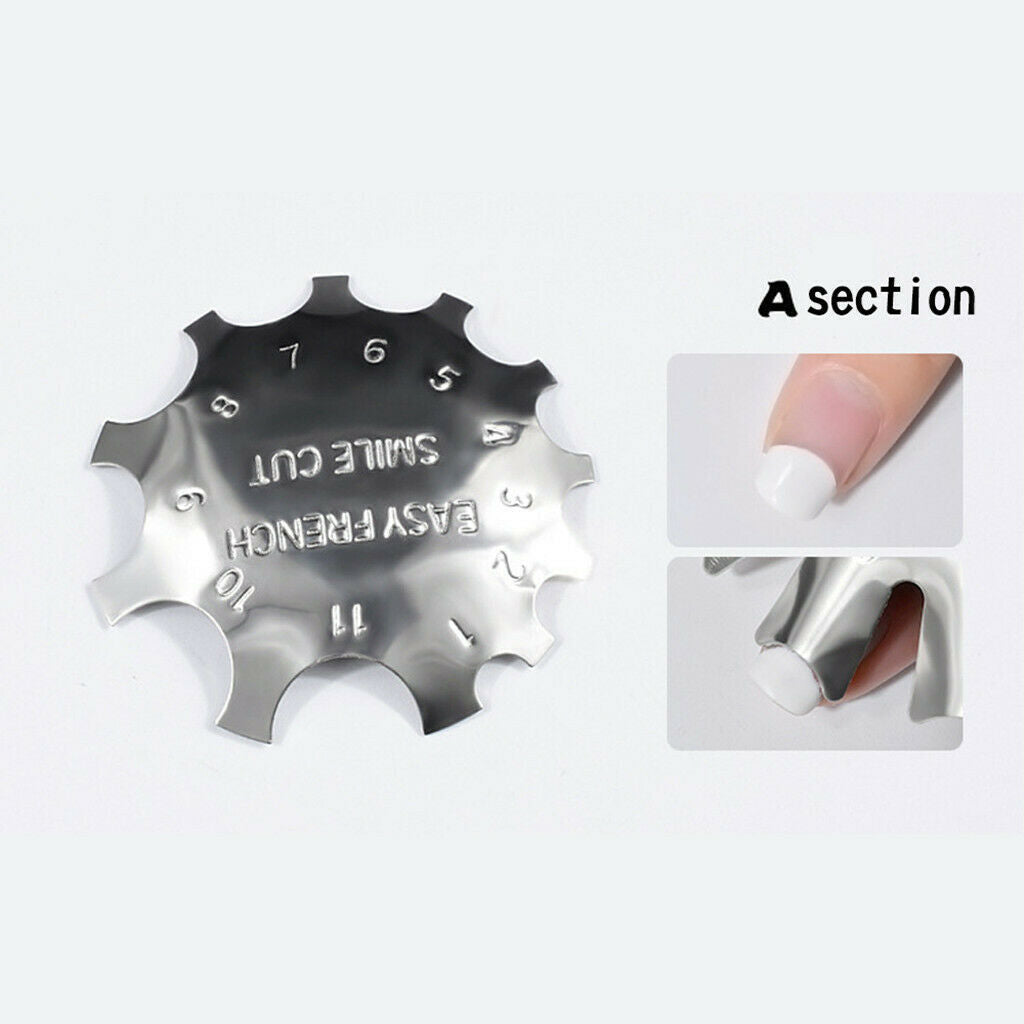 3 Size French Nail Art Tips Edge  Cut Line Metal Trimmer
