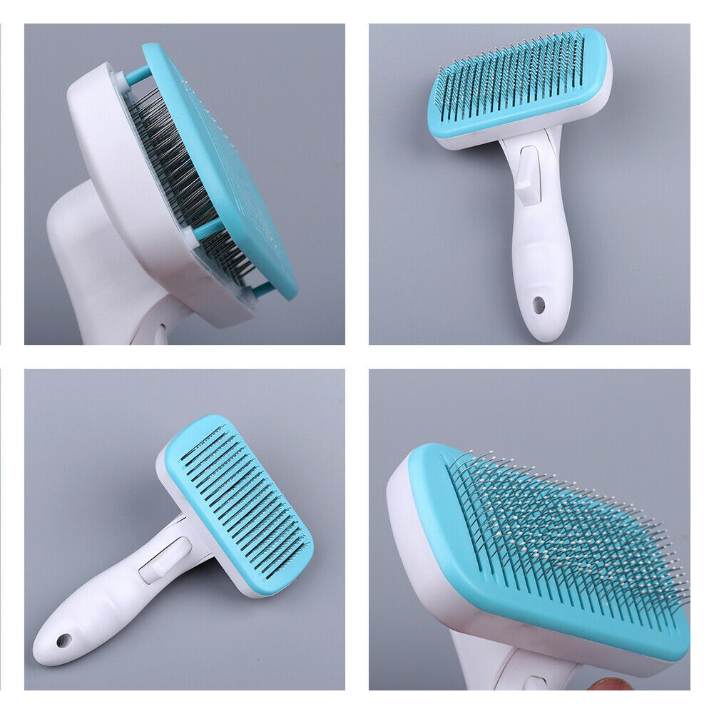 Pet Comb Dog Cat Brush Massage Automatic Remove Hair Knot Combs Cleaning Brush^