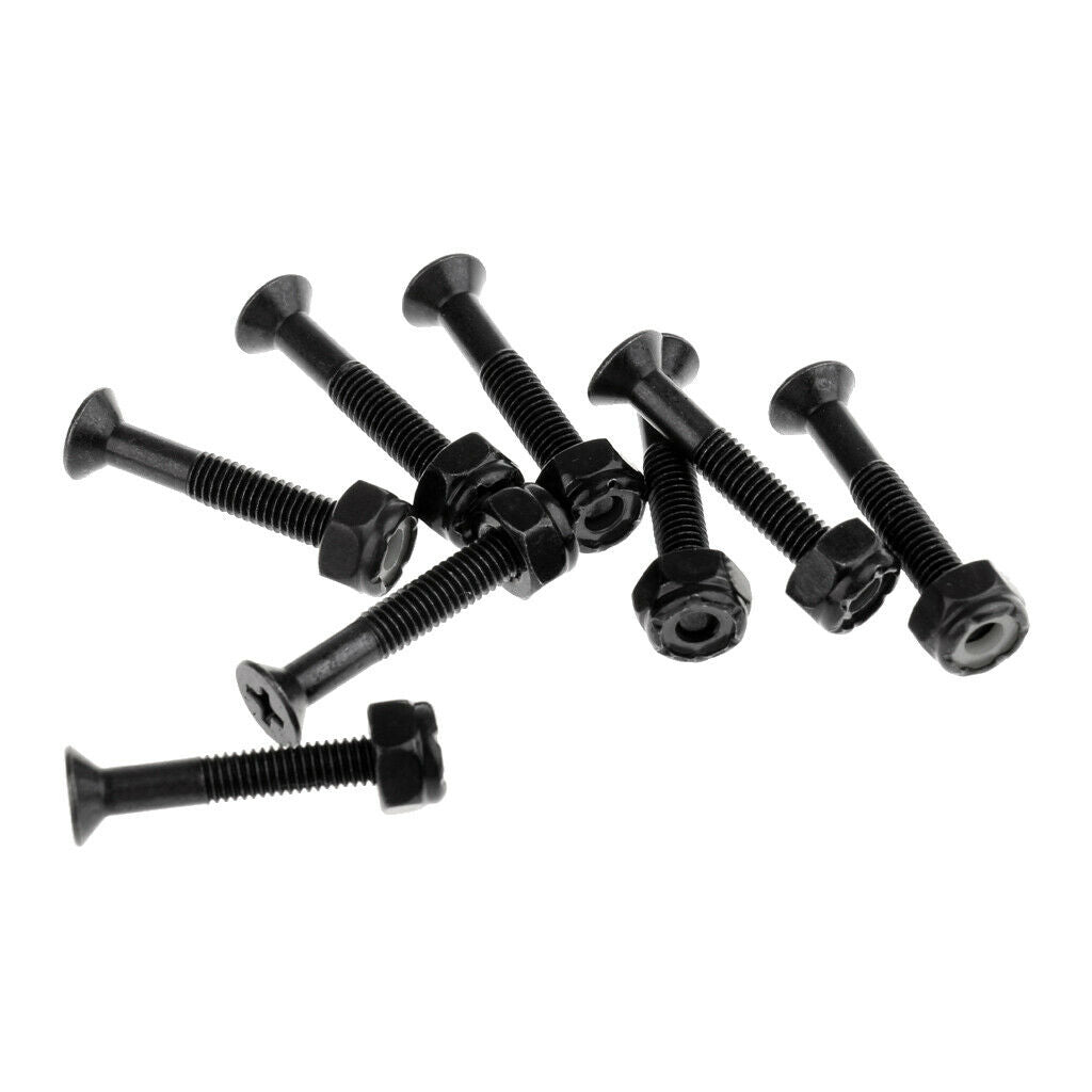 8 Pieces Replacement Skateboard / Longboard Screws Nuts Hardware Screw Set