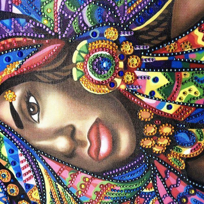 African Woman 5D DIY Diamond Painting Embroidery Cross Stitch Kits Home Decor