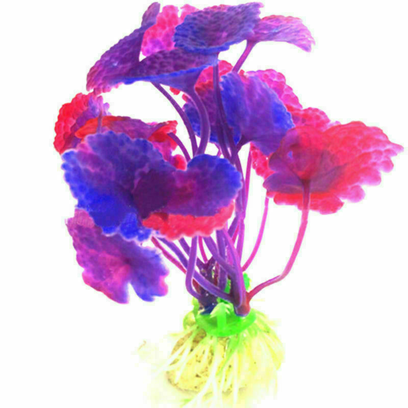 10pcs Aquarium Fish Tank Plastic Plants Decoration Random Colour Styles US