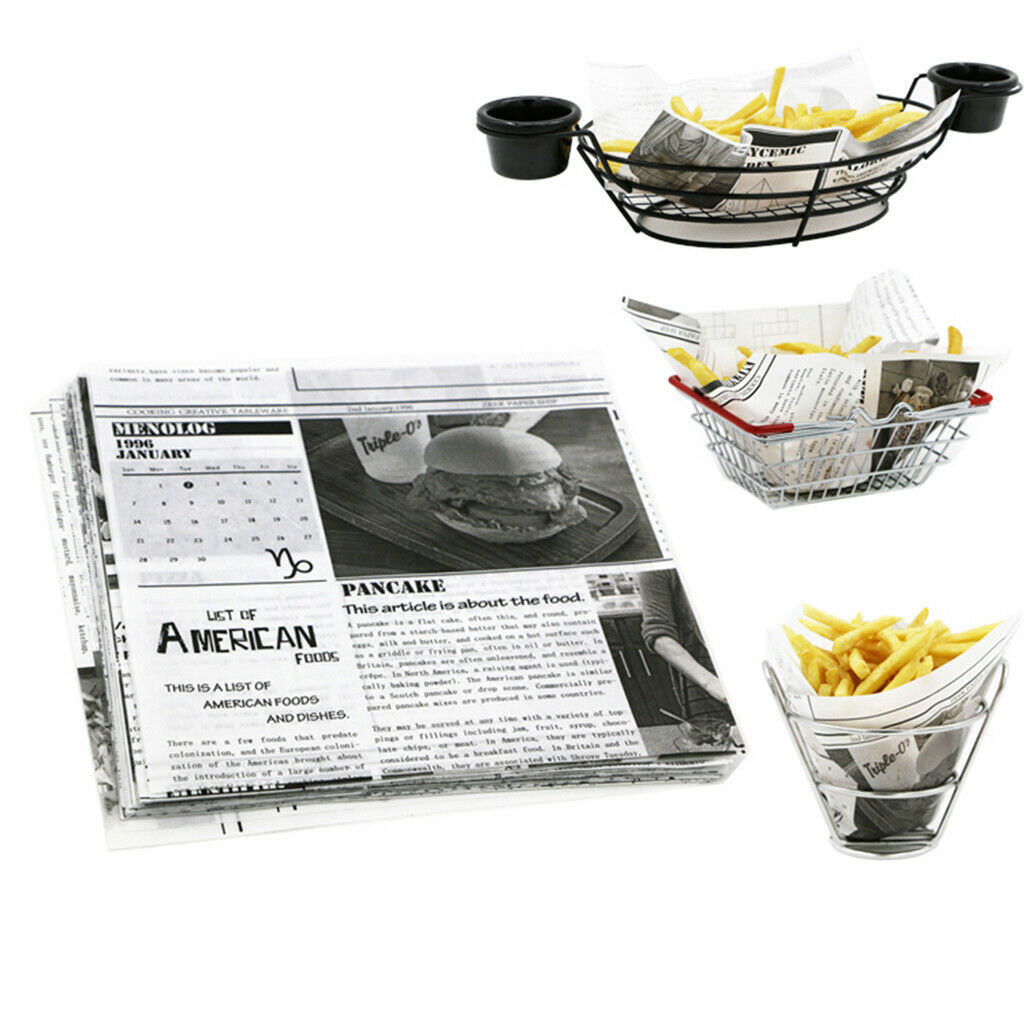 Disposable Oil Paper French Fries Cup Fried Popcorn Storage Box English