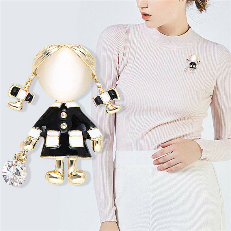 Girl Brooch Women Opal Rhinestone Crystal Brooch Pin Dress Coat Gift Jewe.l8