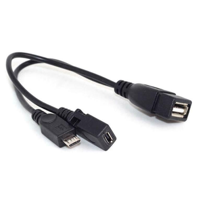 2-in-1 Micro USB to USB Adapter (OTG Cable + Power Cable) - 2 Pack / 20cm