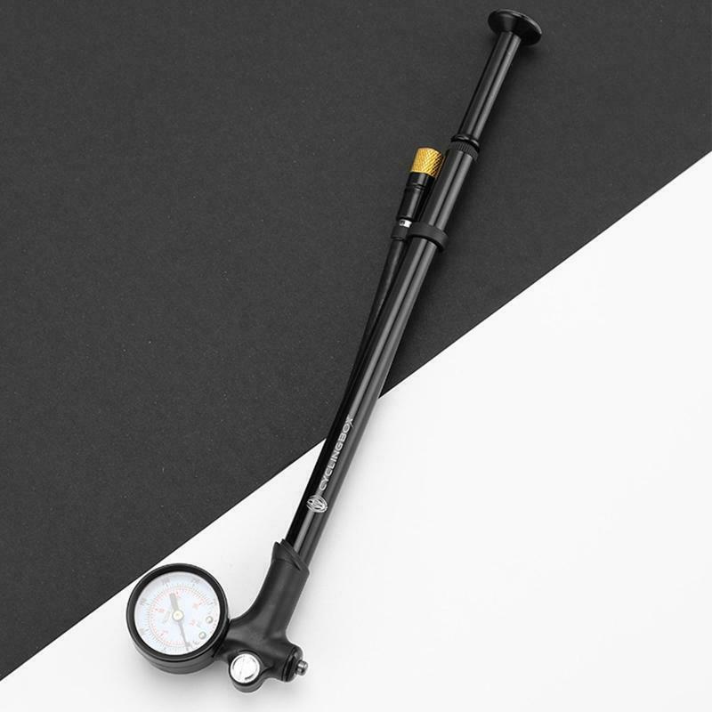Bicycle Manual Light Front Fork Shock Absorber Rear Pump w/ Tire Pressure Gauge