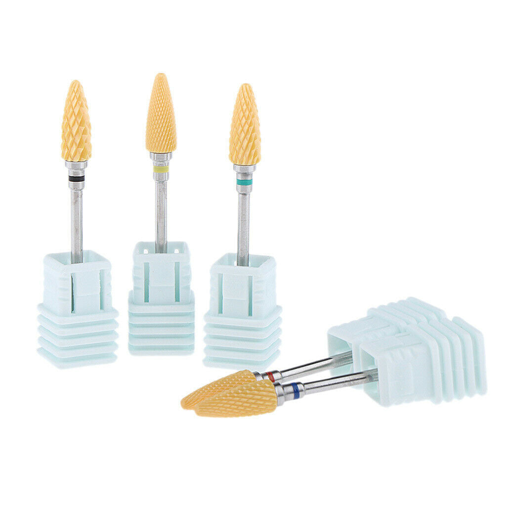 5Pcs Ceramic Nail Art File Drill Bit Polishing Head Grinding Manicure Tools