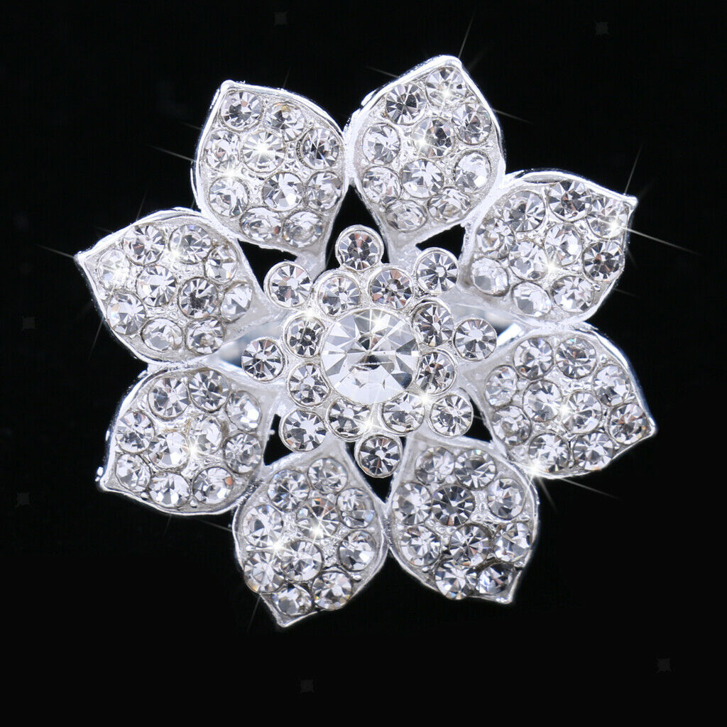 Fashion Diamante Rhinestone Flower Wedding Party Christmas Ring Copper Ring