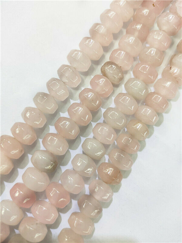 1 Strand 9x7mm Natural Rose Quartz Rondelle Wheel Spacer Loose Beads 15.5" HH108