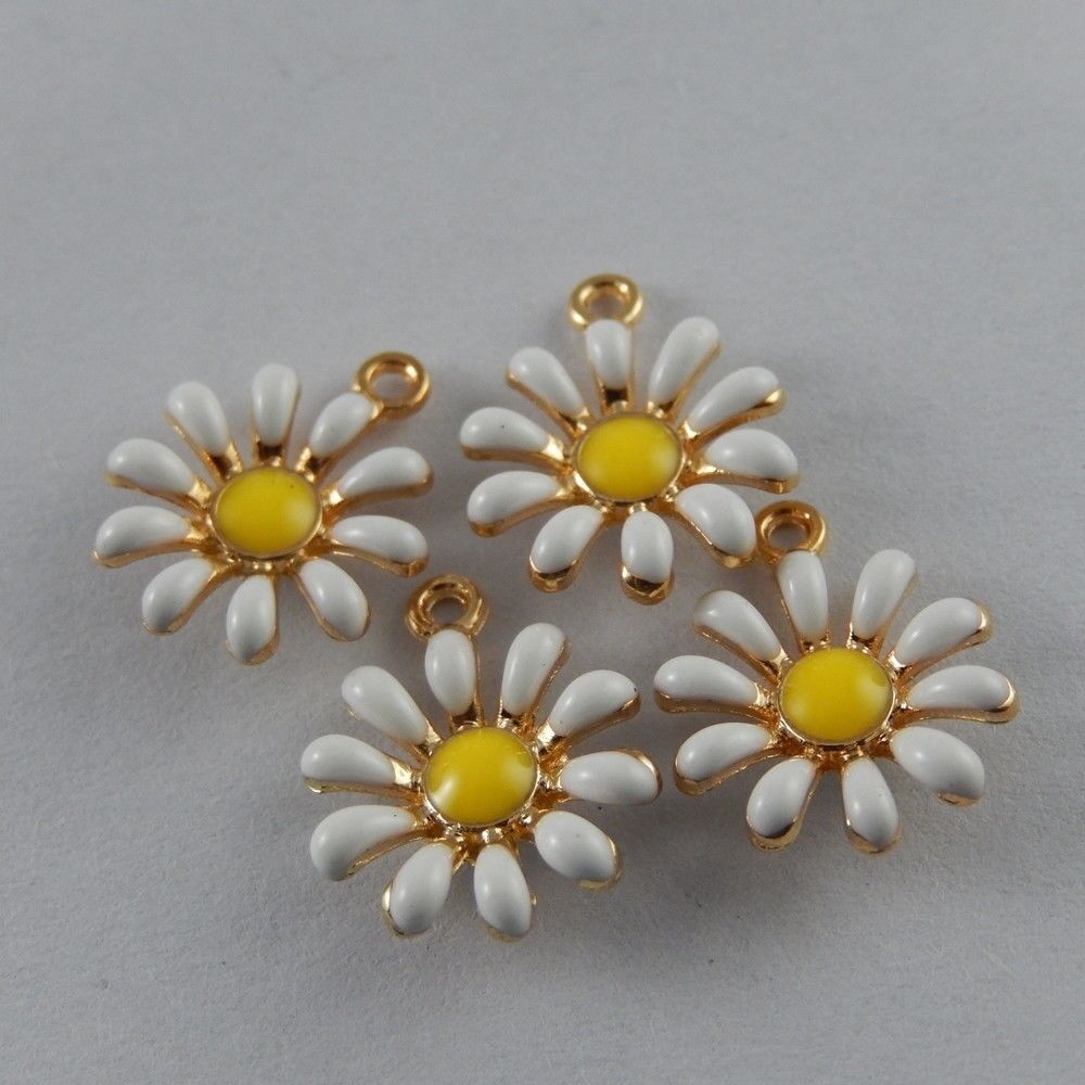 50992 Multi Color Alloy Sun Flower Enamel Charms Pendants Findings Jewelry 20x