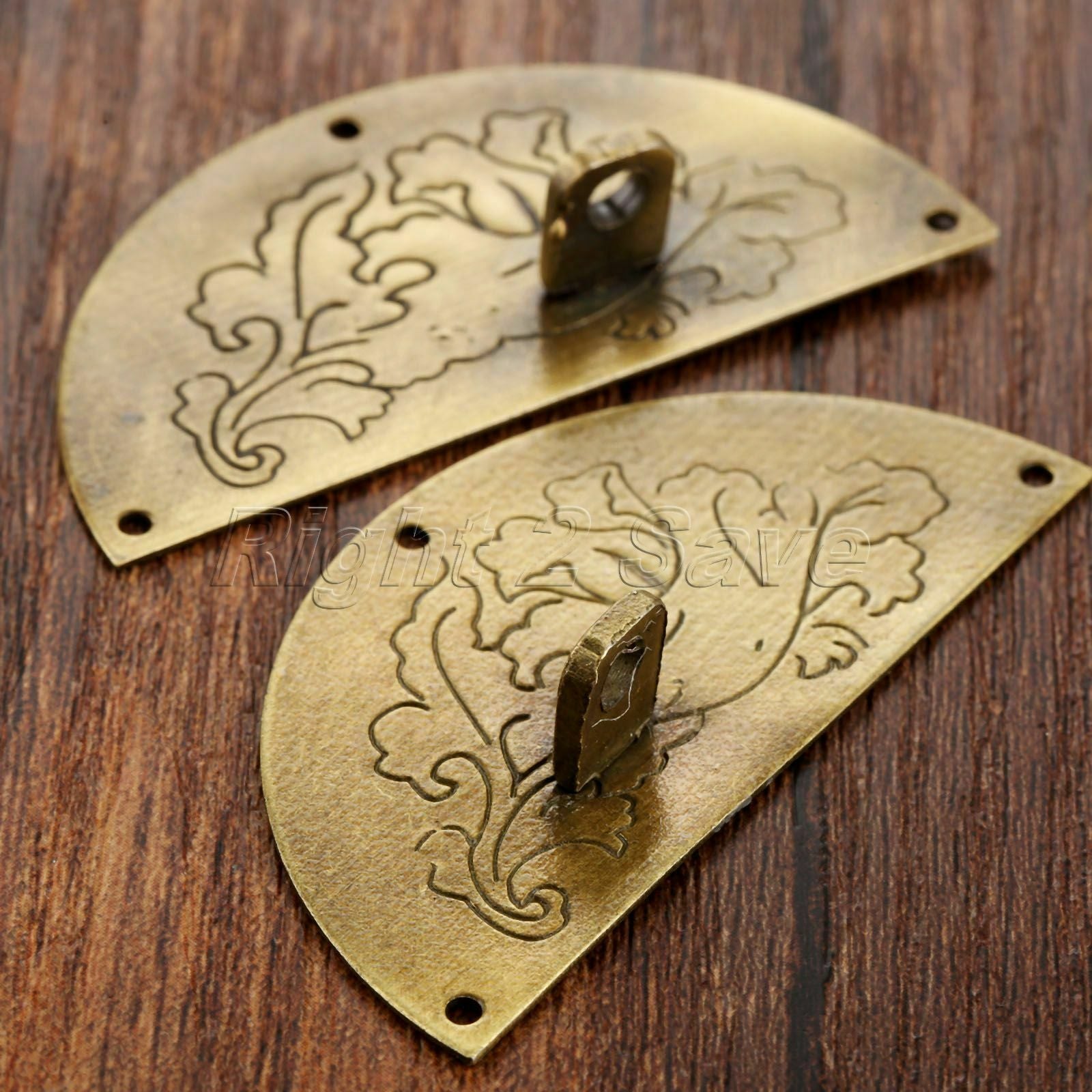 Retro Jewelry Box Latch Catch Hasp 60mm Round Chest Cabinet Clasp Buckle Carved