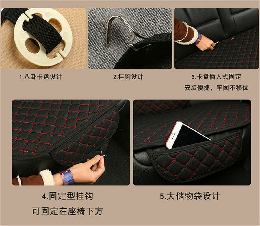 1PC Breathable Linen Front Car Seat Cover For All Seasona Full Surrounded Design