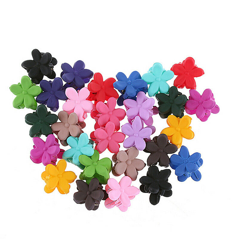 30X Mix Colored Girls Kids Baby Mini Flower Hair Claw Jaw Clips Hair Accessor SJ