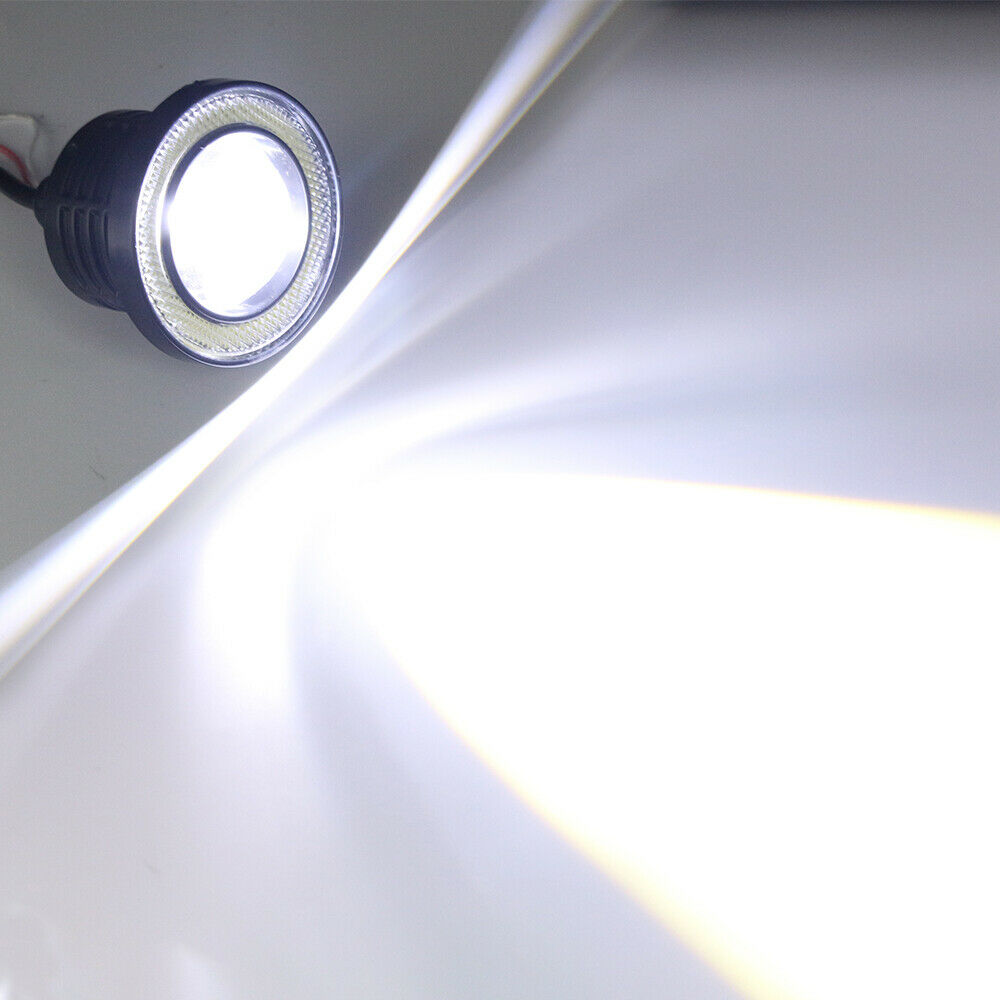 3.5" Inch COB LED Fog Light Projector Car Blue Angel Eyes Halo Ring DRL Lamp
