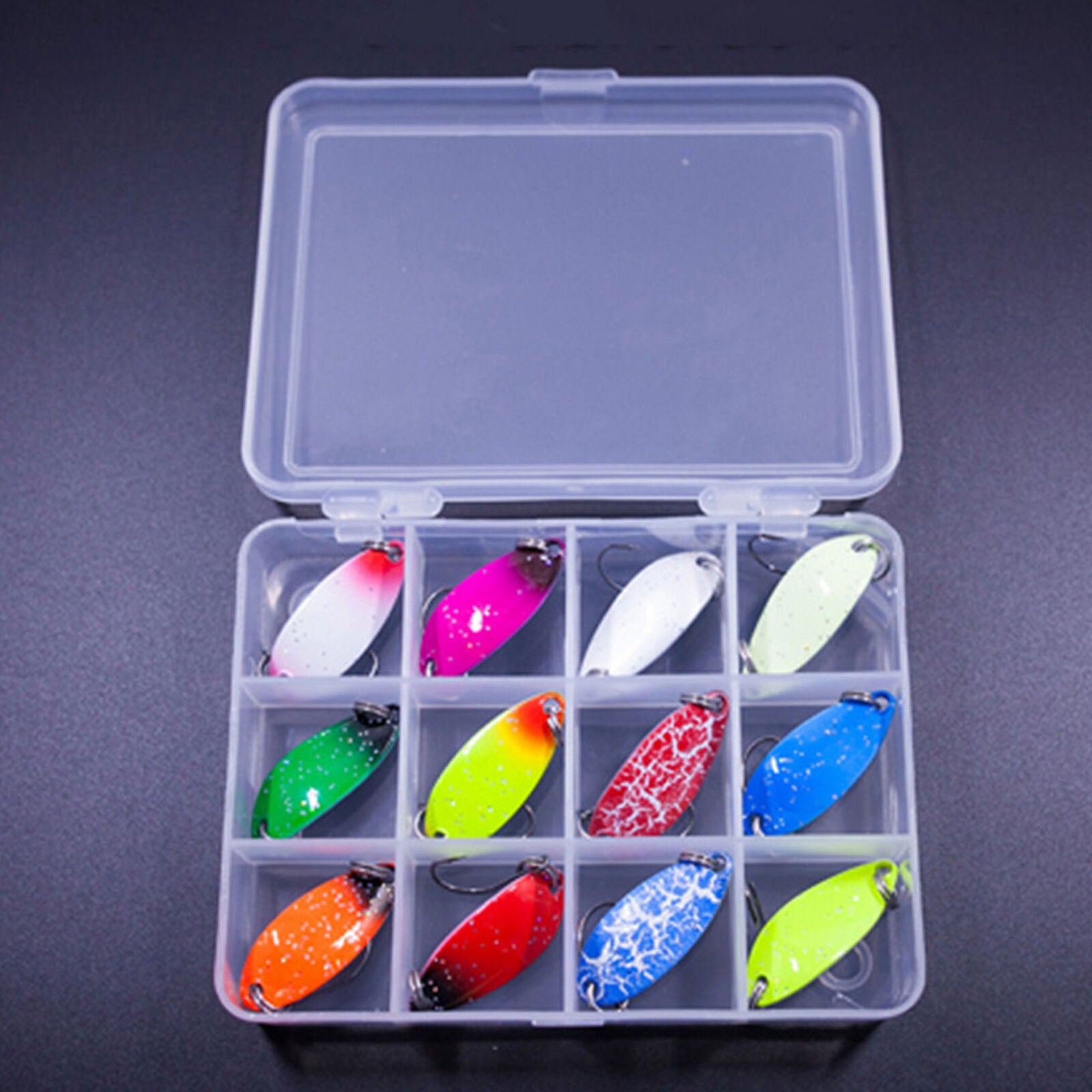 12pcs Trout Spoon  Trout Spoon Spinner Fishing Lures Spoon Lures