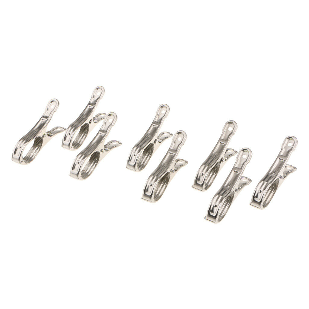Universal 8pcs Stainless Steel Laundry Pin Clothespins Photo Paper Pins