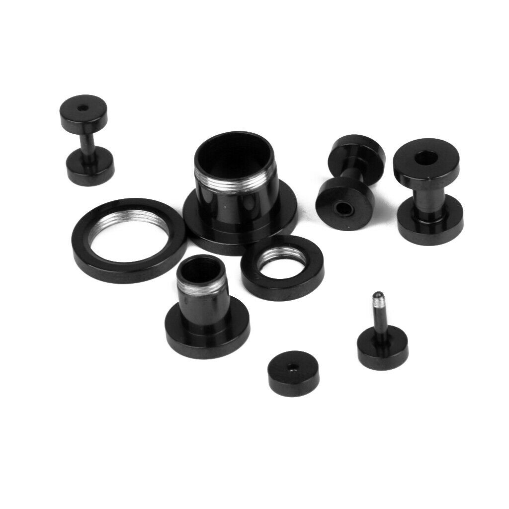 16PCS Stainless Steel   Tunnels Ear Connects to Expander Stretcher Drilling