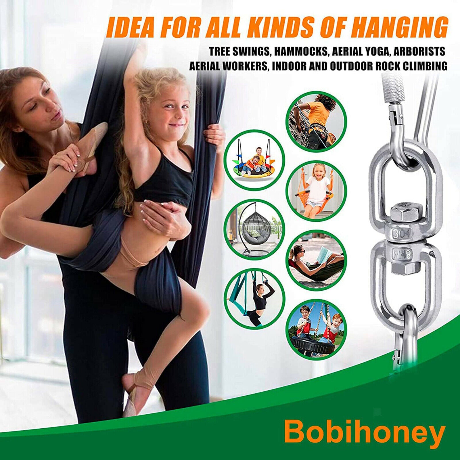 Non Slip Hammock Swing Hanging Strap Kit Installing Hook for Camping Hammocks
