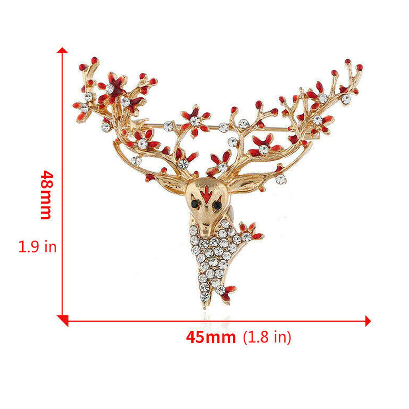 Full Rhinestone Women Elk Deer Brooch Alloy Crystal Jewelry Party Christmas Gift