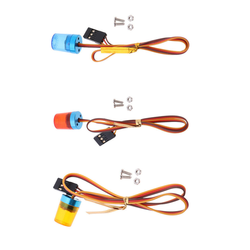 3pcs 1/10 RC Car Police 360 Degree Rotation Flash Bright LED Light DIY Part