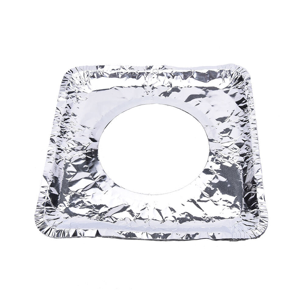 10X Aluminum Foil Square Gas Burner Disposable Bib Liners Stove Cover.l8