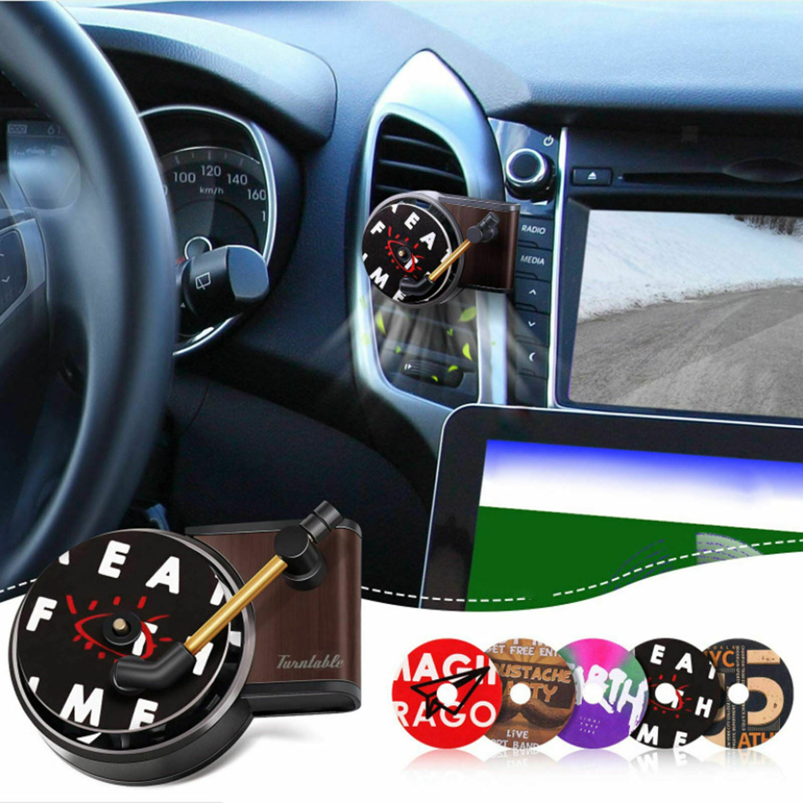 Car Perfume Clip with 6 Aromatherapy Pads Retro Style Mini for Car Air Fresh