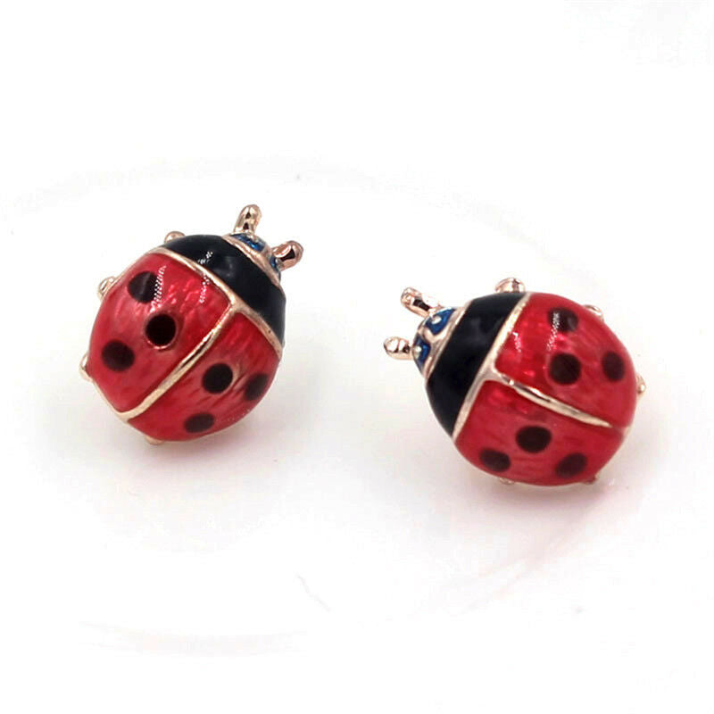 Cute Insert Earrings Exquisite Paint Stud Earrings Red Oil Ladybug Ear Stu.l8