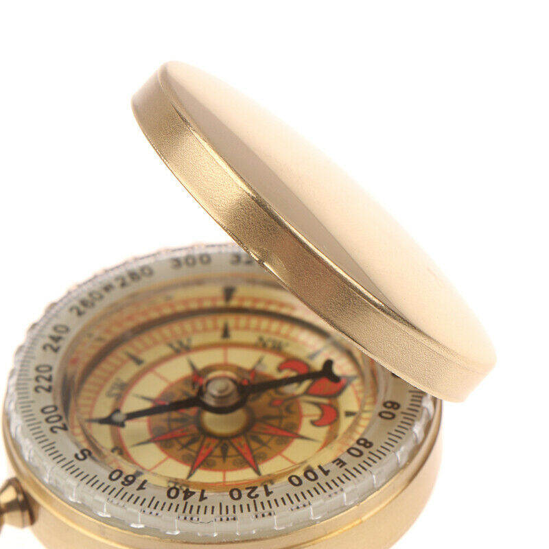 Luminous Copper Camping Hiking Survival Gear Compass With Hanging Ring Gi.l8