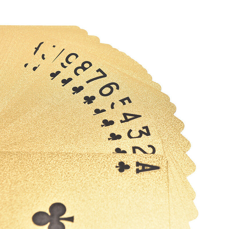 54 pcs waterproof pvc playing cards set golden box poker card magic trick.l8