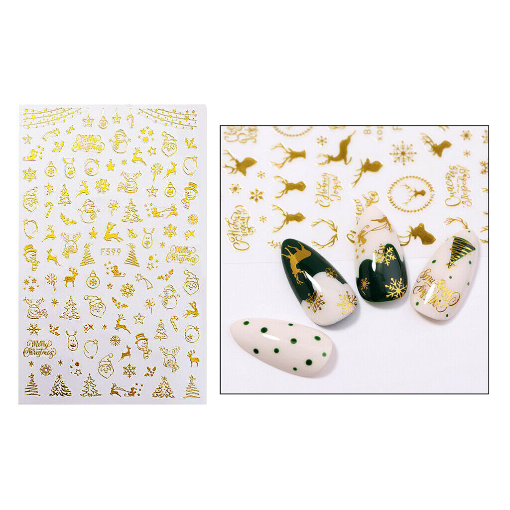 1 Sheet of Christmas Nail Art Stickers DIY Nail Decals for Women - Snowmen