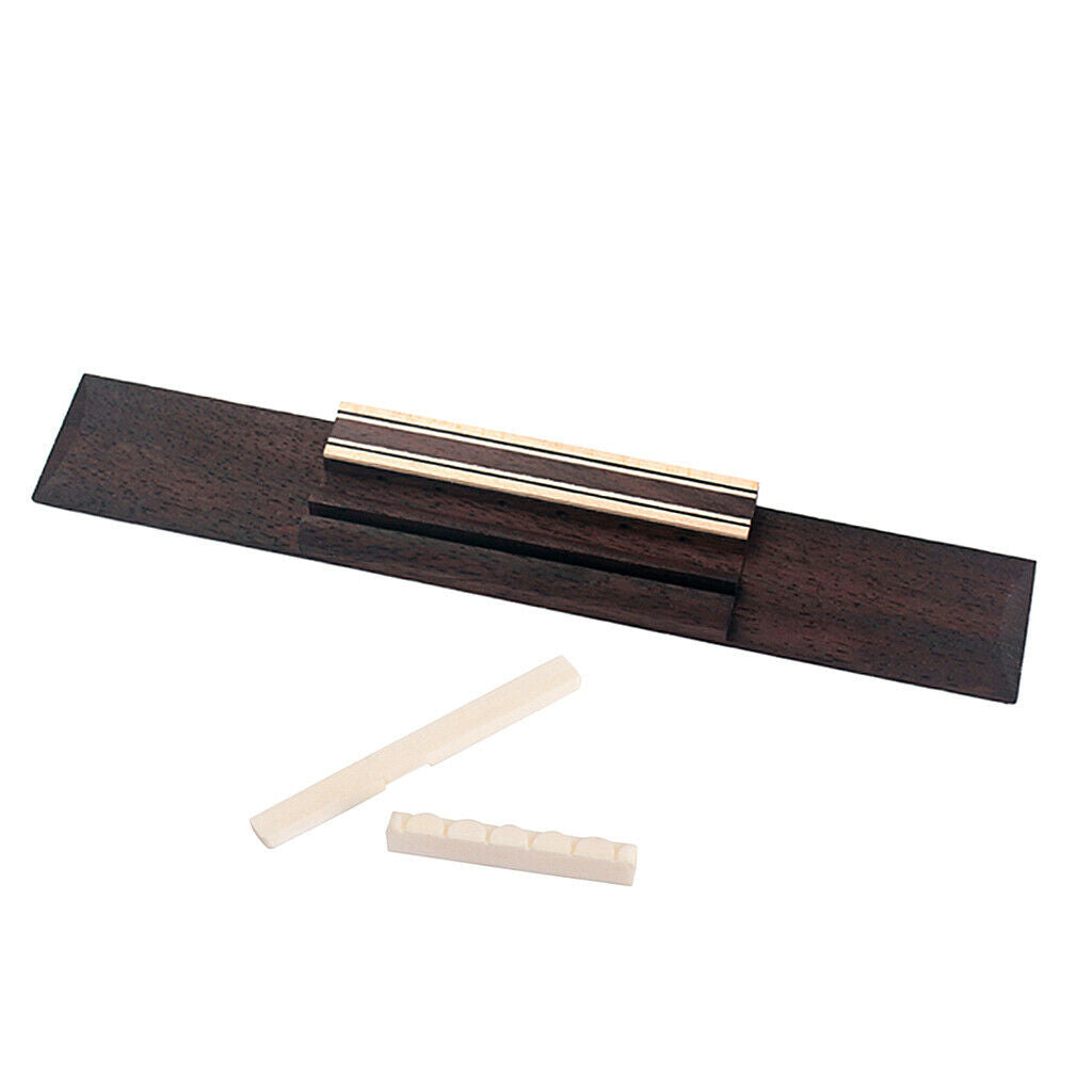 Guitar Bone Bridge Saddle Nut Rosewood Guitar Bridge for Classical Guitar