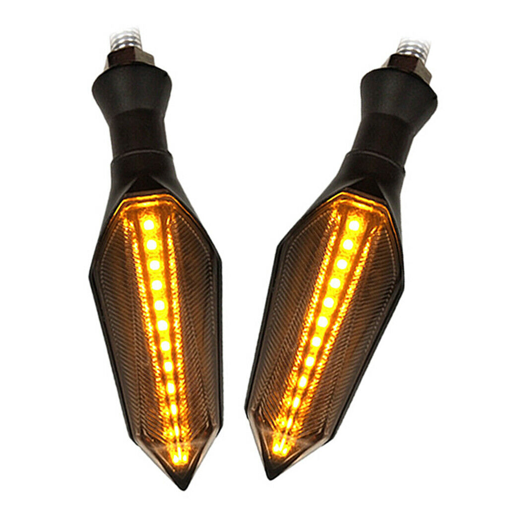 1 Pair Dual Color LED Motorcycle Turn Signal Lights Amber Flashing Turning