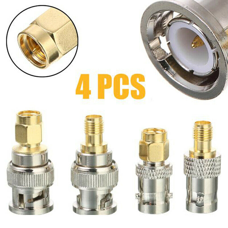 4pcs BNC To SMA Connectors Type Male Female RF Connector Adapter Test Con.l8
