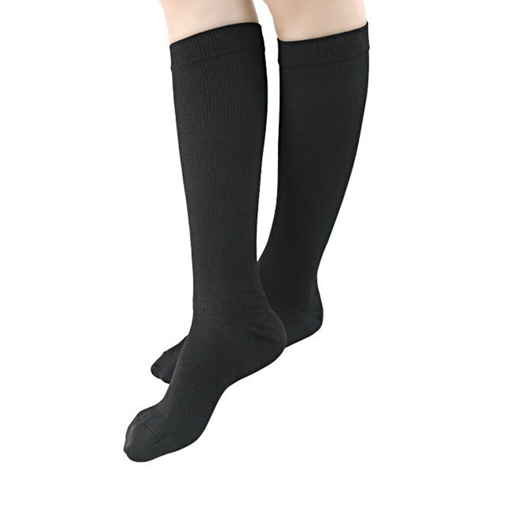 2 Pairs Women Knee High Compression Socks Sports Running Nursing Breathable