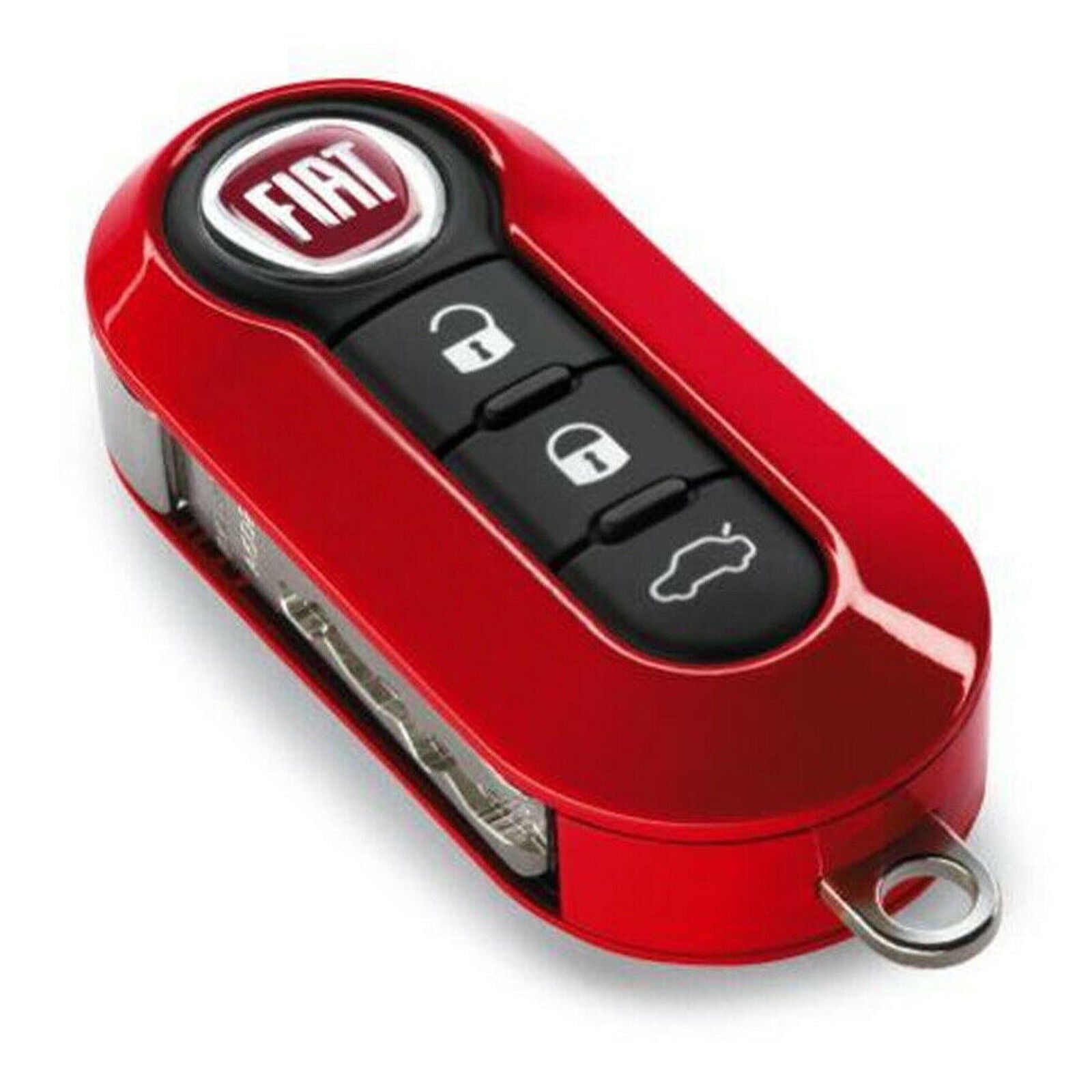 Gloss Red Key Fob Shell Cover For FIAT 500 500L 500X Abarth 3-Button Folding Key