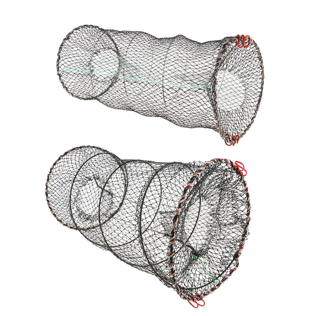 2 Pieces Fishing Net Crab Cage Fishing Bait Minnow Crawfish Crawdad Shrimp
