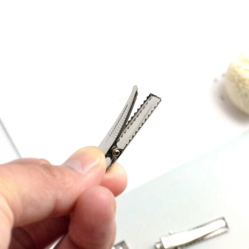 30/100Pcs Alligator Clips Flat Duckbill Hairclip with Teeth Hairpin DIY Bow