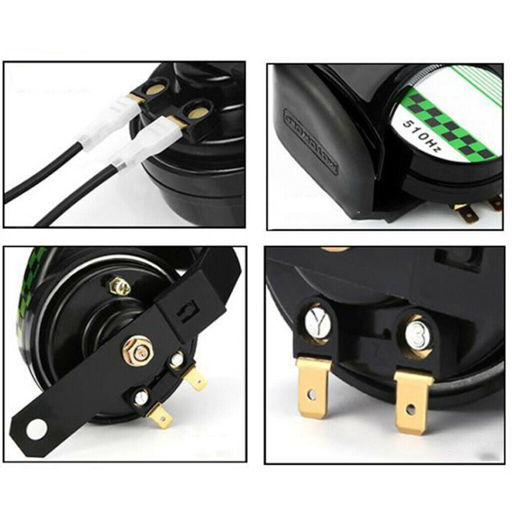 2x 110db Motorcycle Snail Air Horn Car Horn Loudspeake High Tone for f/ Car