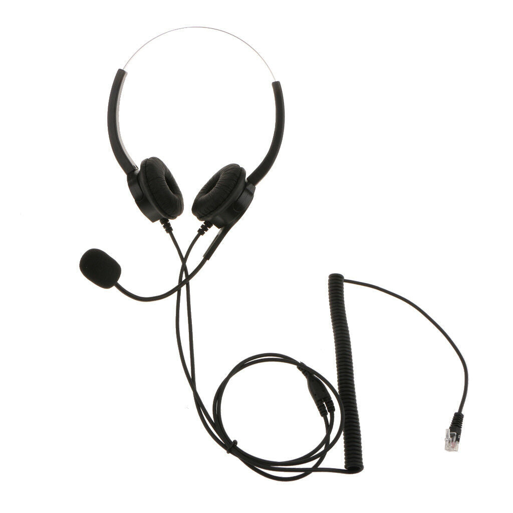 RJ9 Call Center Noise Cancelling Headset Headphone for Desk Telephone