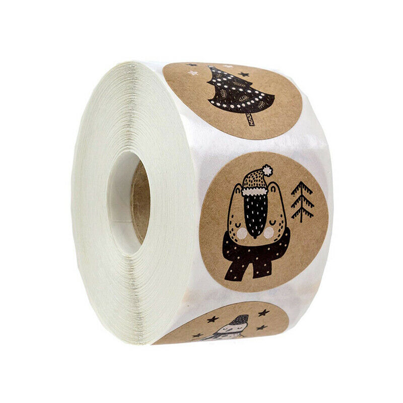 500 Pcs/ Roll Happy Christmas Day Animal Stickers Paper Christmas Label Stic SJ