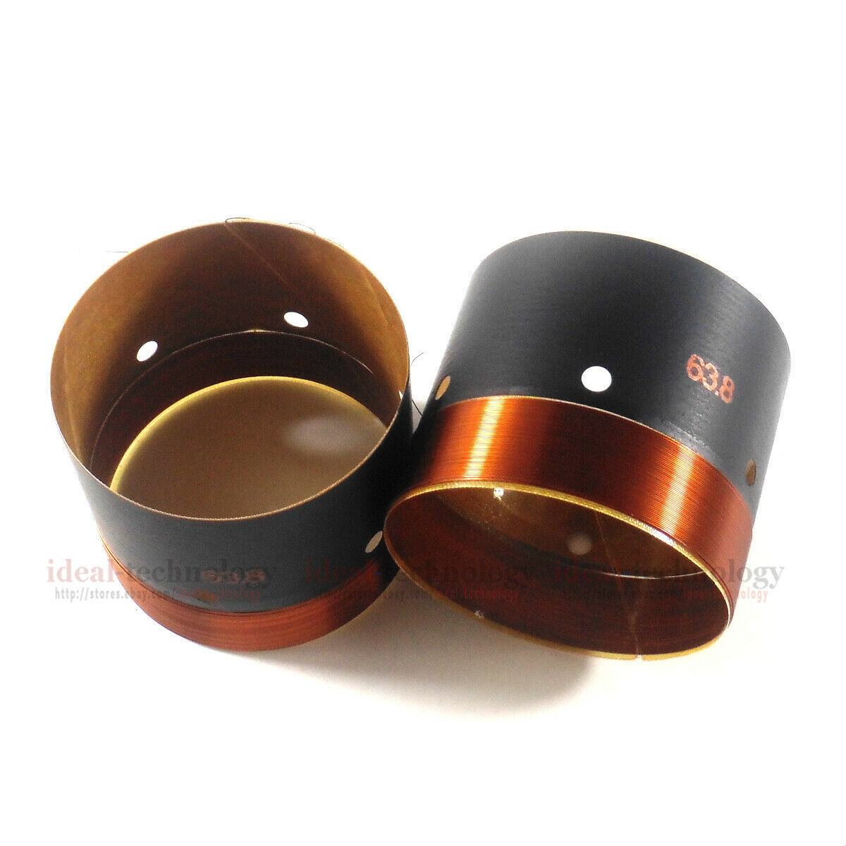 2Pcs VC 63.8mm Fiber Glass Voice coil woofer  bass speaker  2 Layers